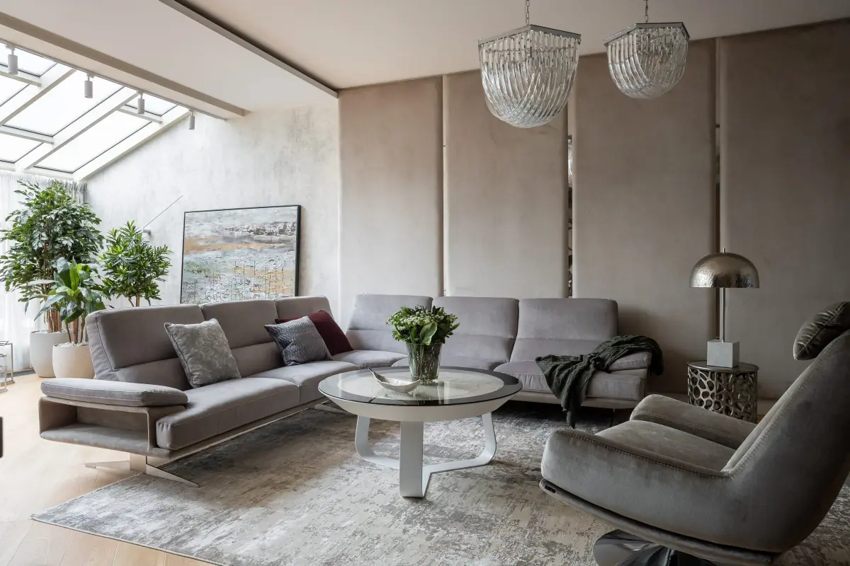 Гостиная реализованной квартиры в ЖК Barin House